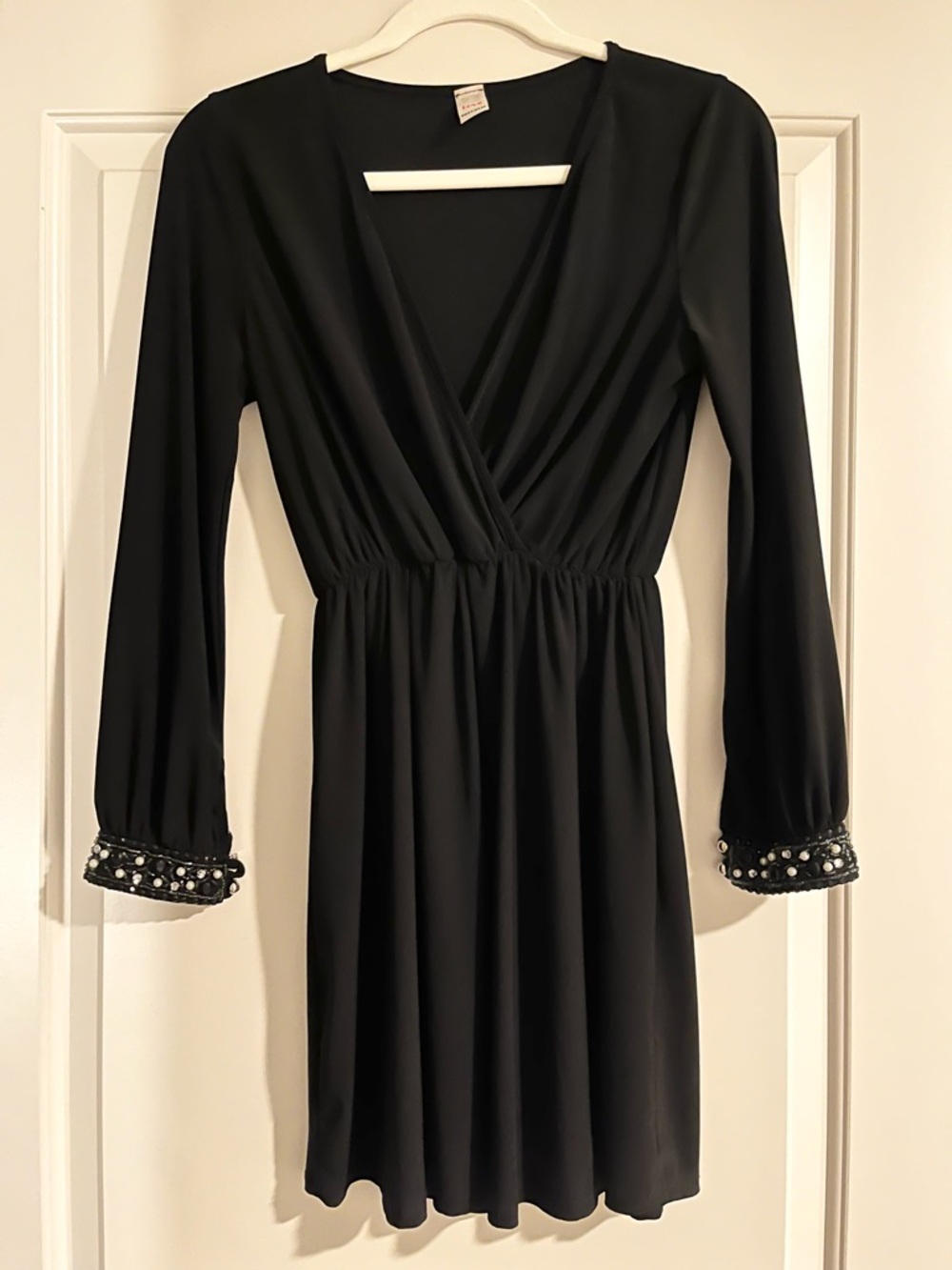 Love Republic Black Mini Dress with Rhinestone Cuffs Size Small